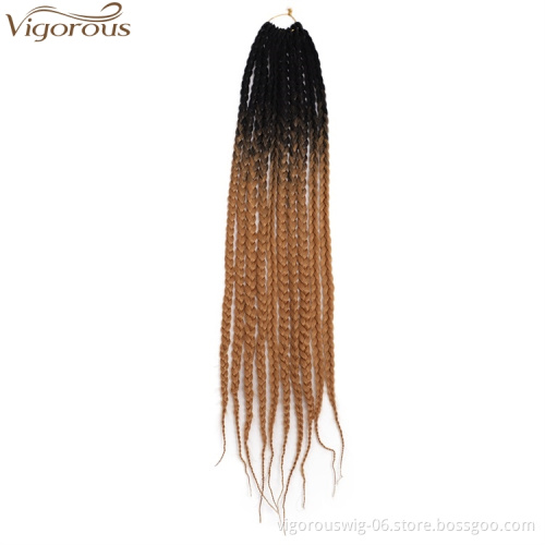 Cheap Price High Quality Rainbow Colored Box Braid Synthetic Crochet Hair Extensions Jumbo False Ombre Braiding Hair